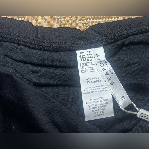 SEAFOLLY Women's V-Band Retro Black Bathing Suit Bottom, US Size 12, NWT - Picture 4 of 8